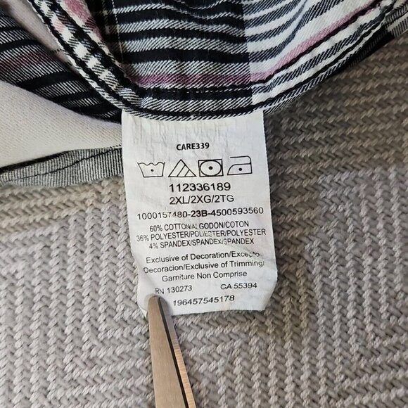 Wrangler Performance Shirt Men's Size 2XL Black Plaid Short Sleeve EUC Gorpcore - Picture 11 of 12